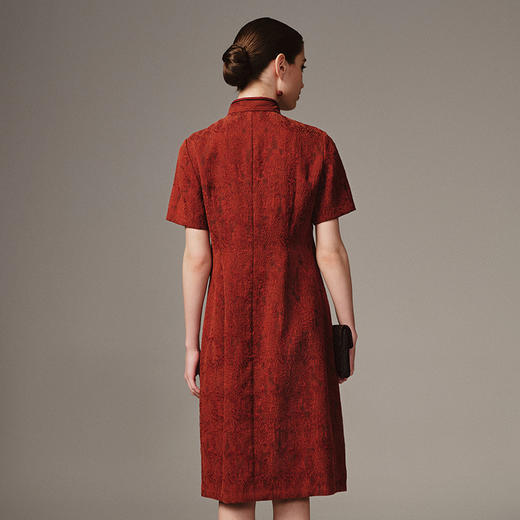 TANGY Collection天意高端2023秋季新品商场同款女士桑蚕丝提花旗袍连衣裙 商品图2