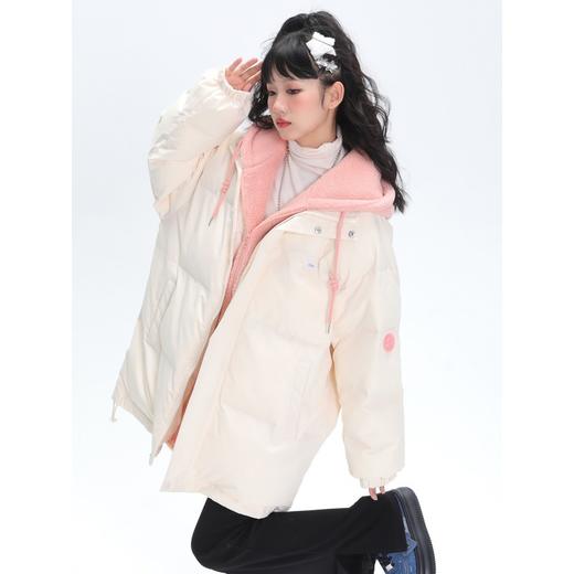 【奶白色假两件】短款冬季加厚外套  韩系温柔风棉衣   宽松显瘦潮 商品图3