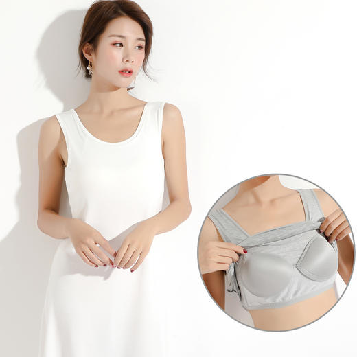 【带胸垫背心女吊带睡裙 清新甜美！】舒适柔软，弹力好，清凉透气，睡衣打底内搭打底衫，家居服中长款宽松bra秋，吊带睡裙女甜美可爱带胸垫家居服可外！ 商品图2