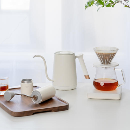 泰摩 进阶型家用手冲咖啡套装礼盒  温控手冲煮壶 磨豆机 电子秤 滤杯 商品图2