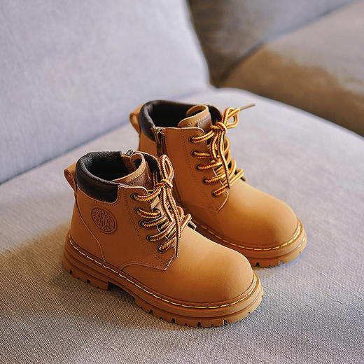 「便携式拉链款」小虎星儿童小黄靴 女童厚底马丁靴秋季男童软底短靴童装 商品图1