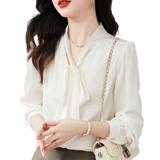 秋装新款，优雅时尚长袖真丝衬衫HR-LQSM9001 商品图5