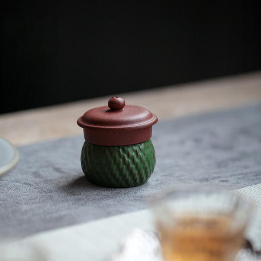 青竹祝福盖置【茶道配件】盖置茶壶盖托创意陶瓷菠萝盖碗盖托功夫茶道配件茶宠托 商品图3