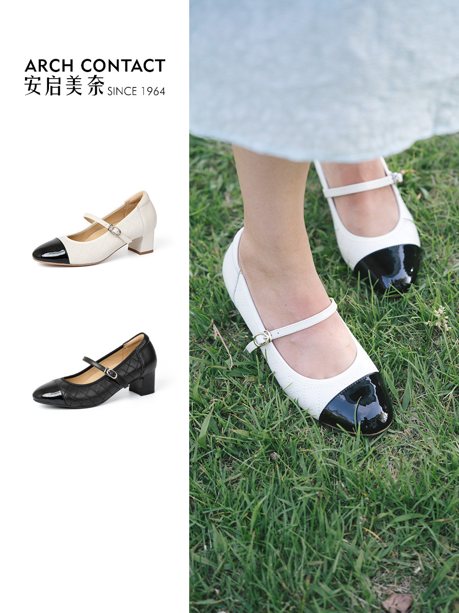 ARCHCONTACT安启美奈搭扣玛丽珍方根女鞋52808