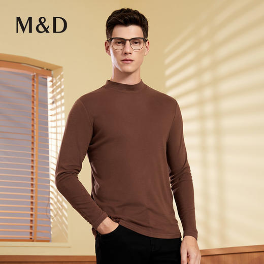 MD名盾男士长袖圆领t恤打底羊毛衫秋季新品保暖商务休闲套头衫男 商品图1