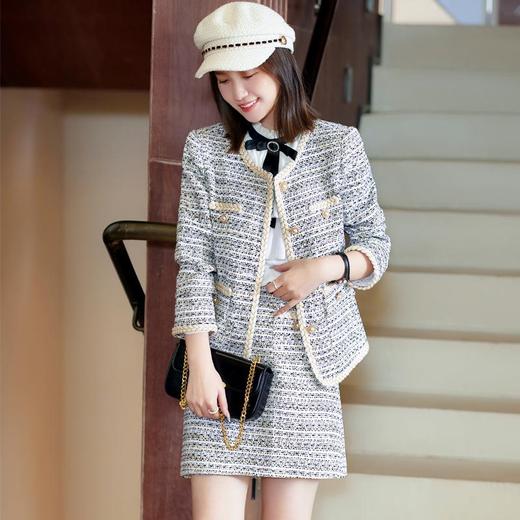 娜璐多 小香风套装女2023秋季新款名媛女装时尚洋气衬衫裙子三件套 商品图0