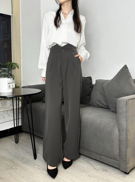 Im Presionismo不规则高腰西装裤 商品图0