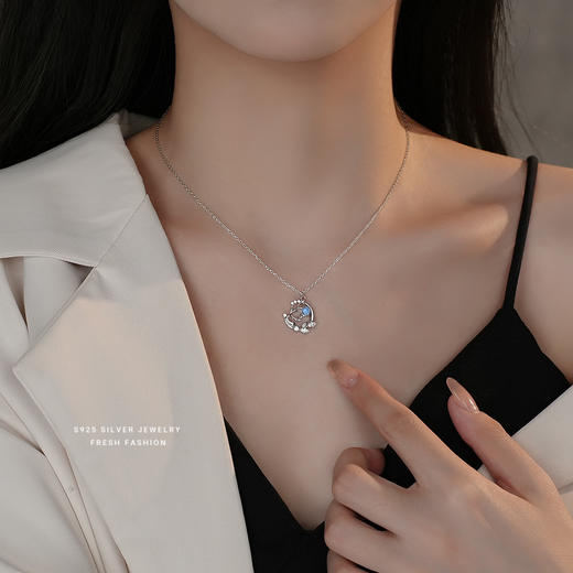 【若忆】S925银蓝色琉璃石项链【YXS-YA0349】 商品图1