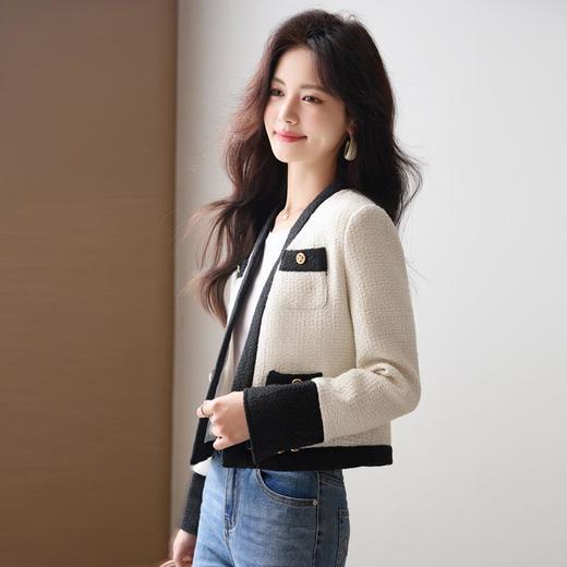 娜璐多 高级设计感白色小香风外套女2023秋季新款炸街温柔风小个子短款 商品图3