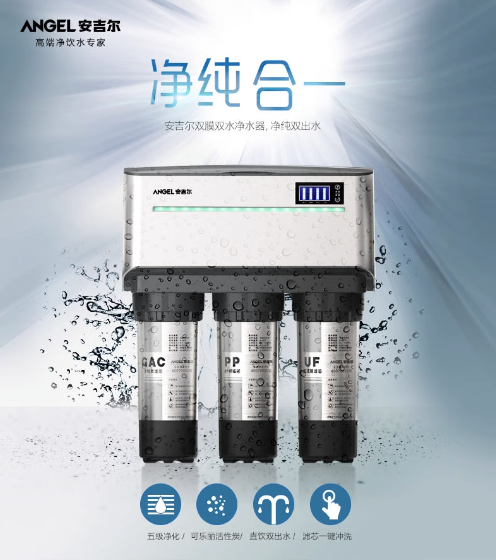 安吉尔净水器家用厨下式反渗透双出水过滤器净水机 J1205-ROB8 b