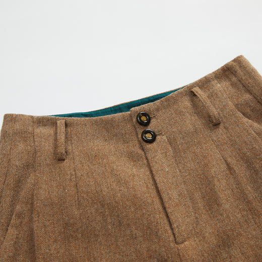 谜底毛呢萝卜裤女士2023冬季新品复古百搭保暖九分裤女234MK1529 商品图3