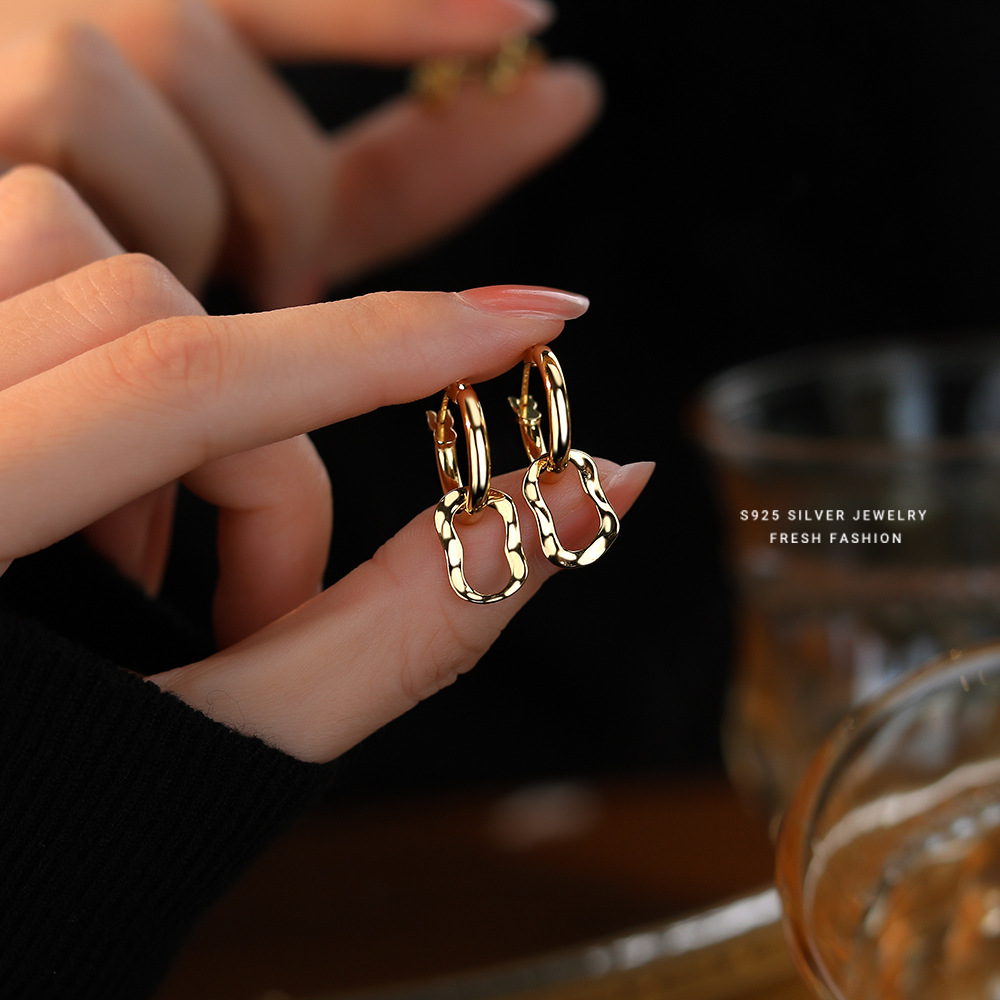 【琦彩】S925银扭结麻花圆圈耳扣【YXS-E2083】