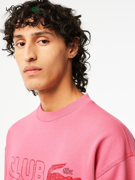 【海南专供价】Lacoste法国鳄鱼夏日活力系列多巴胺穿搭潮流印花卫衣男SH5453-98 商品图2