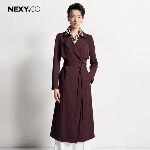 奈蔻风衣暗紫红色 商品图0