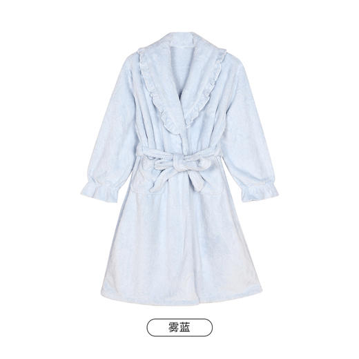 都市丽人眯雅佳女士双面法兰绒套装厚款单件袍家居服LH37A1 商品图9