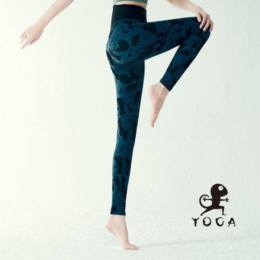 【现货秒发】壁虎瑜伽《竹林深处》限量款印花瑜伽9分裤【可定制】（标准码） 商品图2