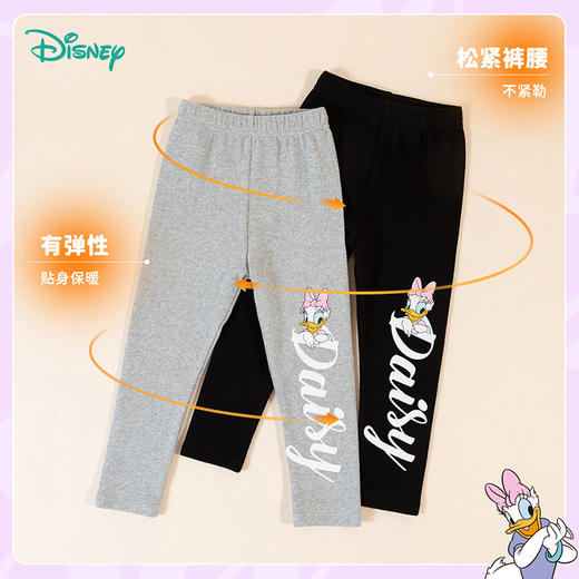 迪士尼童装女童黛丝印花打底裤中大童外穿长裤女宝宝弹性保暖裤子233K1367 商品图6
