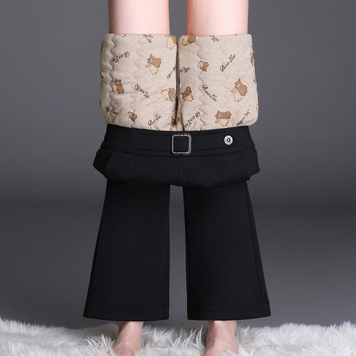 MYX-HWM-8901-Y，高腰喇叭裤女秋冬季2021新款加绒保暖棉裤休闲女装裤微喇裤长裤 商品图3