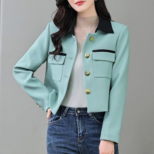 娜璐多 拼接撞色短款小香风外套女2023秋新款气质优雅通勤百搭约会上衣女 商品图0