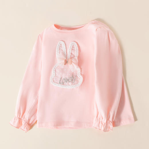 贝贝怡童装春秋款女童甜美可爱长袖T恤宝宝卡通兔子上衣秋装ZB3CS008 商品图5