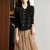 娜璐多 气质小香风亮丝外套女娜璐多秋冬新款双排扣粗花呢上衣名媛范百搭 商品缩略图3