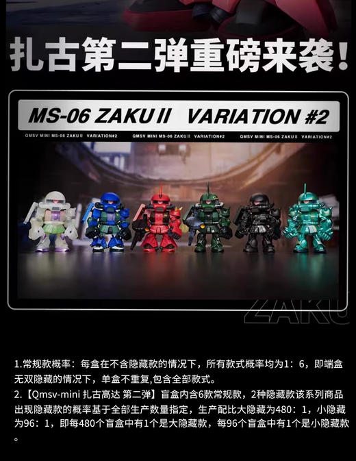 Qmsv-mini 扎古高达 第二弹 8只/盒 盲盒 商品图0