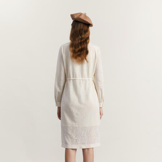 谜底衬衫式连衣裙长袖2023冬新品复古浪漫设计感中长裙234ML1573 商品图2