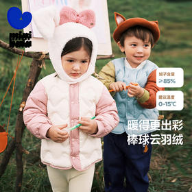 迷你巴拉巴拉男童女童羽绒服宝宝复古撞色时尚冬季保暖儿童外套