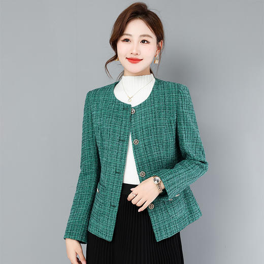 秋季女士短款小香风外套，女新款女装时尚洋气妈妈秋装上衣QB-LL89068 商品图3