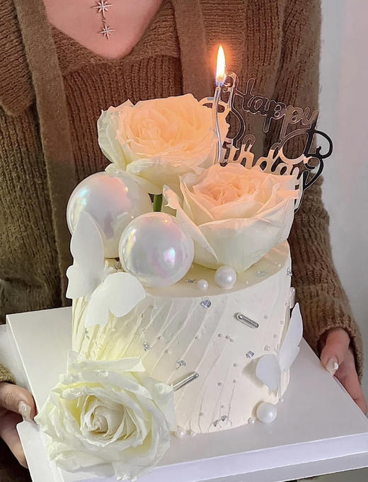 纯白鲜花01款女神蛋糕 商品图0