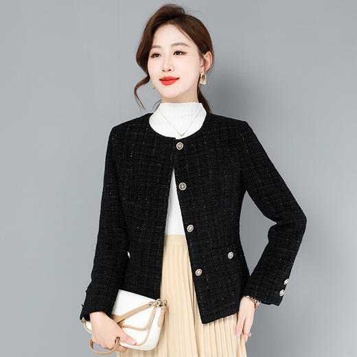 秋季女士短款小香风外套，女新款女装时尚洋气妈妈秋装上衣QB-LL89068 商品图1