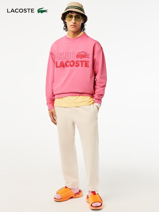 【海南专供价】Lacoste法国鳄鱼夏日活力系列多巴胺穿搭潮流印花卫衣男SH5453-98 商品图0