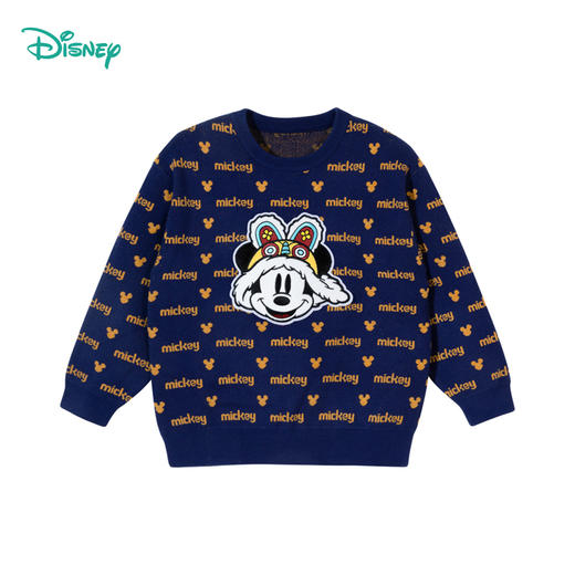 迪士尼童装秋冬款男童米奇长袖毛衣套头针织衫宝宝拜年服233S1860
 商品图14