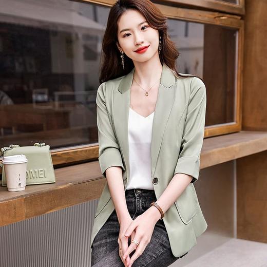 娜璐多 OL通勤时尚五分袖小西服2023夏季薄款简约外套女法式设计感上衣女 商品图3