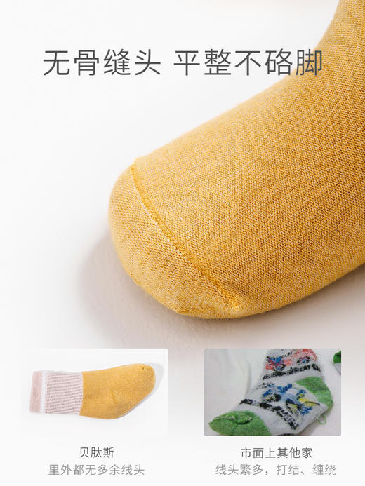 贝肽斯婴儿袜子宝宝春秋季新生儿0一3岁男女儿童中筒防滑秋冬棉袜 商品图2