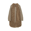 谜底毛毛拼接呢子大衣女2023冬特色绣花中长款外套女234MD1572 商品缩略图4