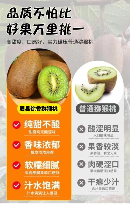 果园直发陕西眉县徐香猕猴桃5斤装 商品图2