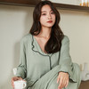 新款带胸垫睡衣女，开衫长袖套装。不仅可以在家中舒适地度过休闲时光，还可以随意外出。简约的翻领和宽松的设计让她感觉G级而舒适！ 商品缩略图1