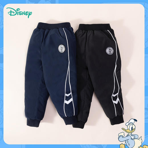 迪士尼童装男童冬季新款夹棉长裤中小童时尚休闲松紧束脚裤234K1389
 商品图11
