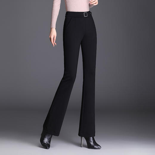 MYX-HWM-8901-Y，高腰喇叭裤女秋冬季2021新款加绒保暖棉裤休闲女装裤微喇裤长裤 商品图1