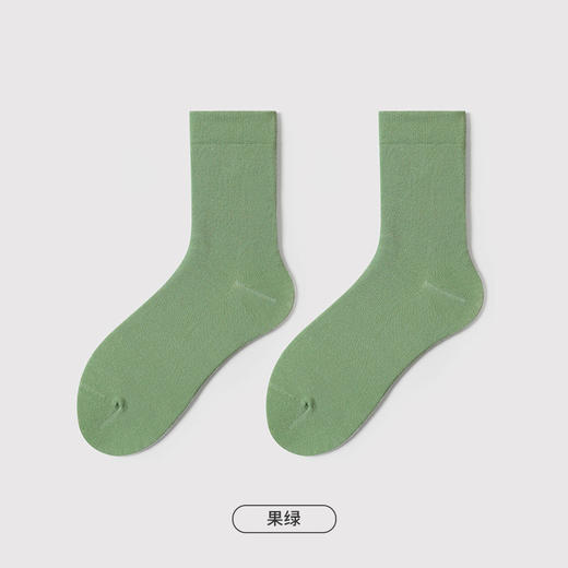 都市丽人简约系列精梳棉中筒袜中厚款女士常规袜新年本命年红品LC3CC4 商品图5