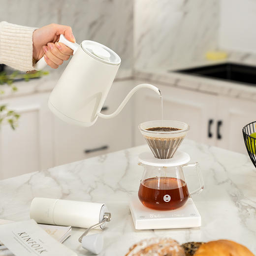 泰摩 进阶型家用手冲咖啡套装礼盒  温控手冲煮壶 磨豆机 电子秤 滤杯 商品图9