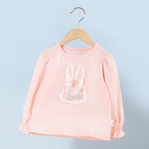 贝贝怡童装春秋款女童甜美可爱长袖T恤宝宝卡通兔子上衣秋装ZB3CS008 商品图4
