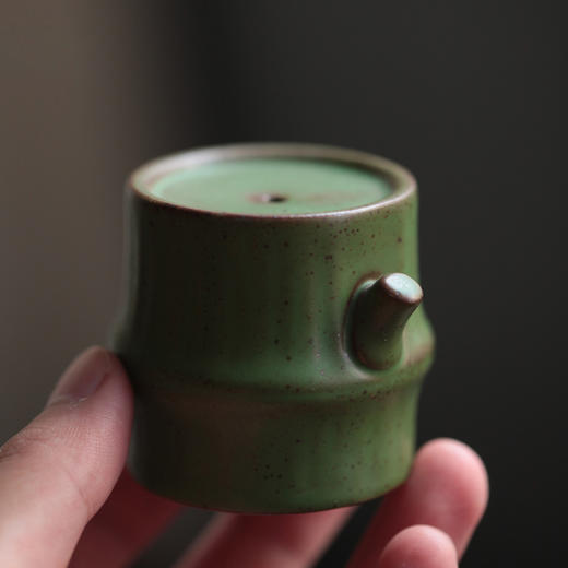青竹祝福盖置【茶道配件】盖置茶壶盖托创意陶瓷菠萝盖碗盖托功夫茶道配件茶宠托 商品图1