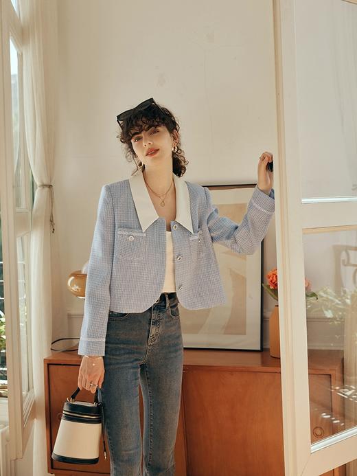 OLrain欧芮儿法式小香风短外套女初秋2023新款轻熟风宽松气质上衣 商品图3