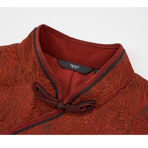 TANGY Collection天意高端2023秋季新品商场同款女士桑蚕丝提花旗袍连衣裙 商品图3