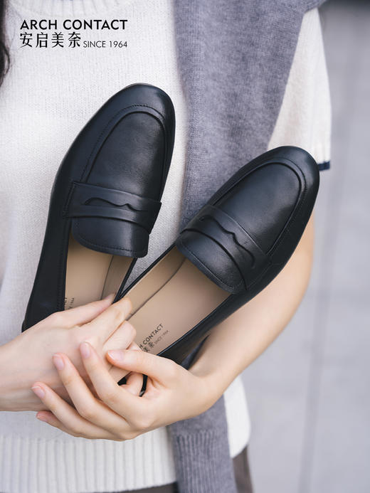 ARCHCONTACT安启美奈基础款简约设计平底乐福鞋52833 商品图1