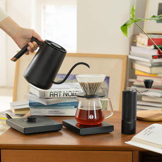 泰摩 进阶型家用手冲咖啡套装礼盒  温控手冲煮壶 磨豆机 电子秤 滤杯 商品图1