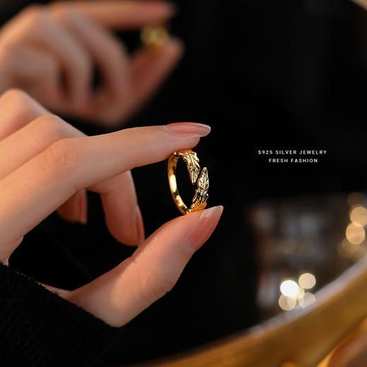 【夏叶】S925银叶子开口戒指【YXS-YK0016】 商品图2