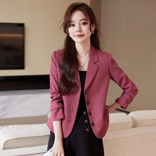 娜璐多 高级感短款西装外套女小个子2023秋季新款休闲设计感咖色西服上衣 商品图0